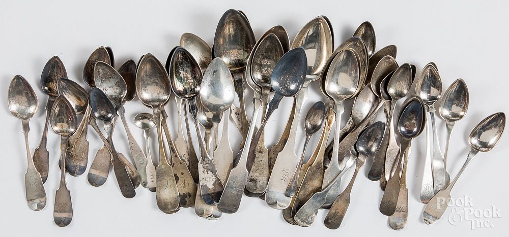 Appraisal: Coin silver spoons Coin silver spoons to include Ziba Ferris