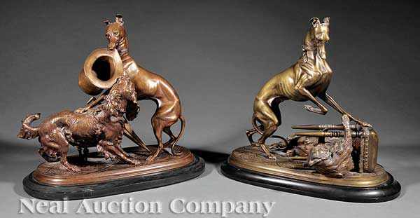 Appraisal: Arthur Waagen French Germany - pair of bronzes late th