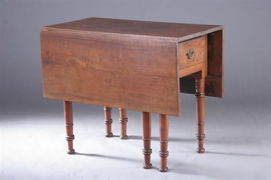 Appraisal: AMERICAN EMPIRE WALNUT DROP-LEAF TABLE early th century probably Virginia