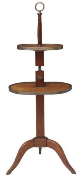 Appraisal: French mahogany tiered adjustable side table stand th c having