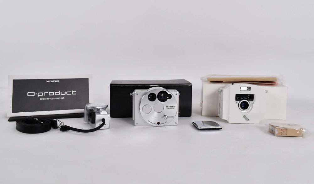 Appraisal: GROUP OF OLYMPUS COLLECTIBLE FILM CAMERASIncluding O-Product Camera and Flash