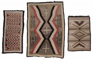 Appraisal: Navajo Hand Saddle Blankets American th century Navajo crystal rug