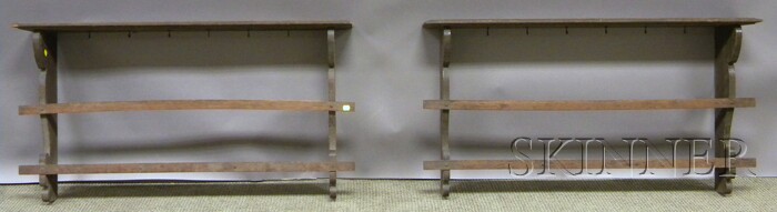 Appraisal: Pair of Oak Wall Shelves