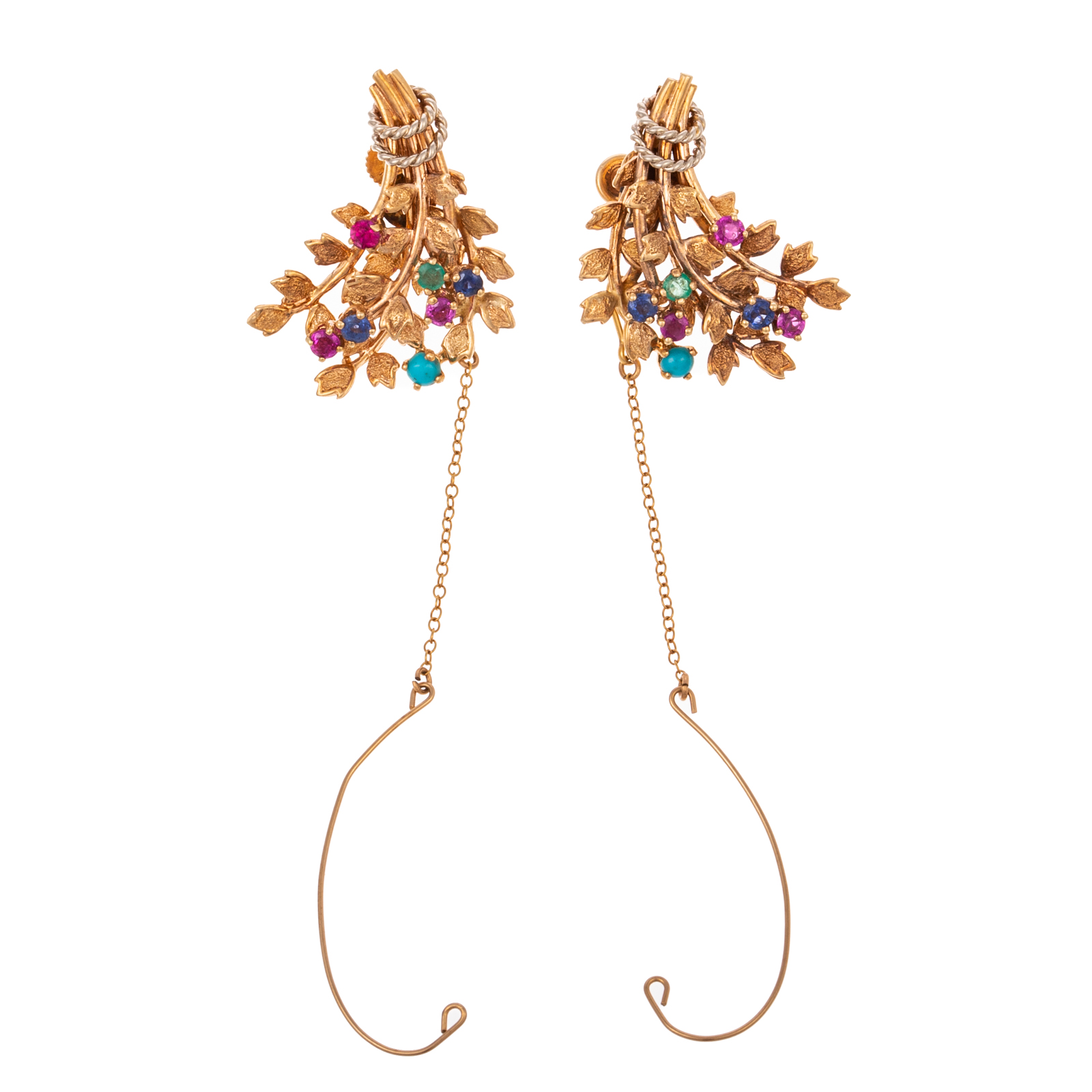 Appraisal: A PAIR OF K FLOWER BOUQUET EARRINGS BY DANKNER K