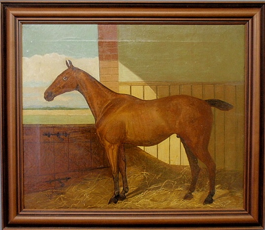 Appraisal: - Harrowing Walter British - oil on canvas equine portrait