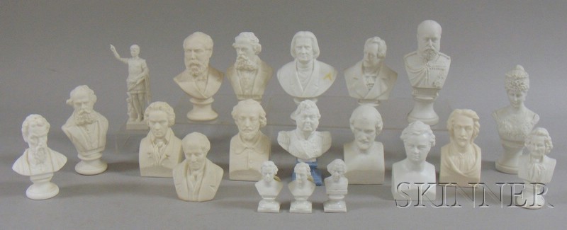 Appraisal: Twenty Small Parian Historical Busts and Figures including miniature Washington