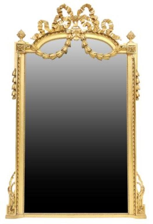 Appraisal: French Louis XVI style giltwood wall mirror th c having