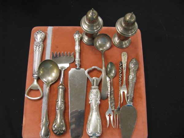 Appraisal: Sterling silver hollow handle bottle openers cake and cheese servers