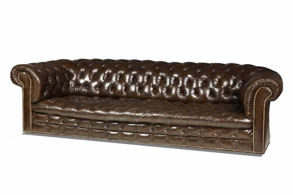 Appraisal: CHESTERFIELD SOFA - Classic English Club Chesterfield in button tufted