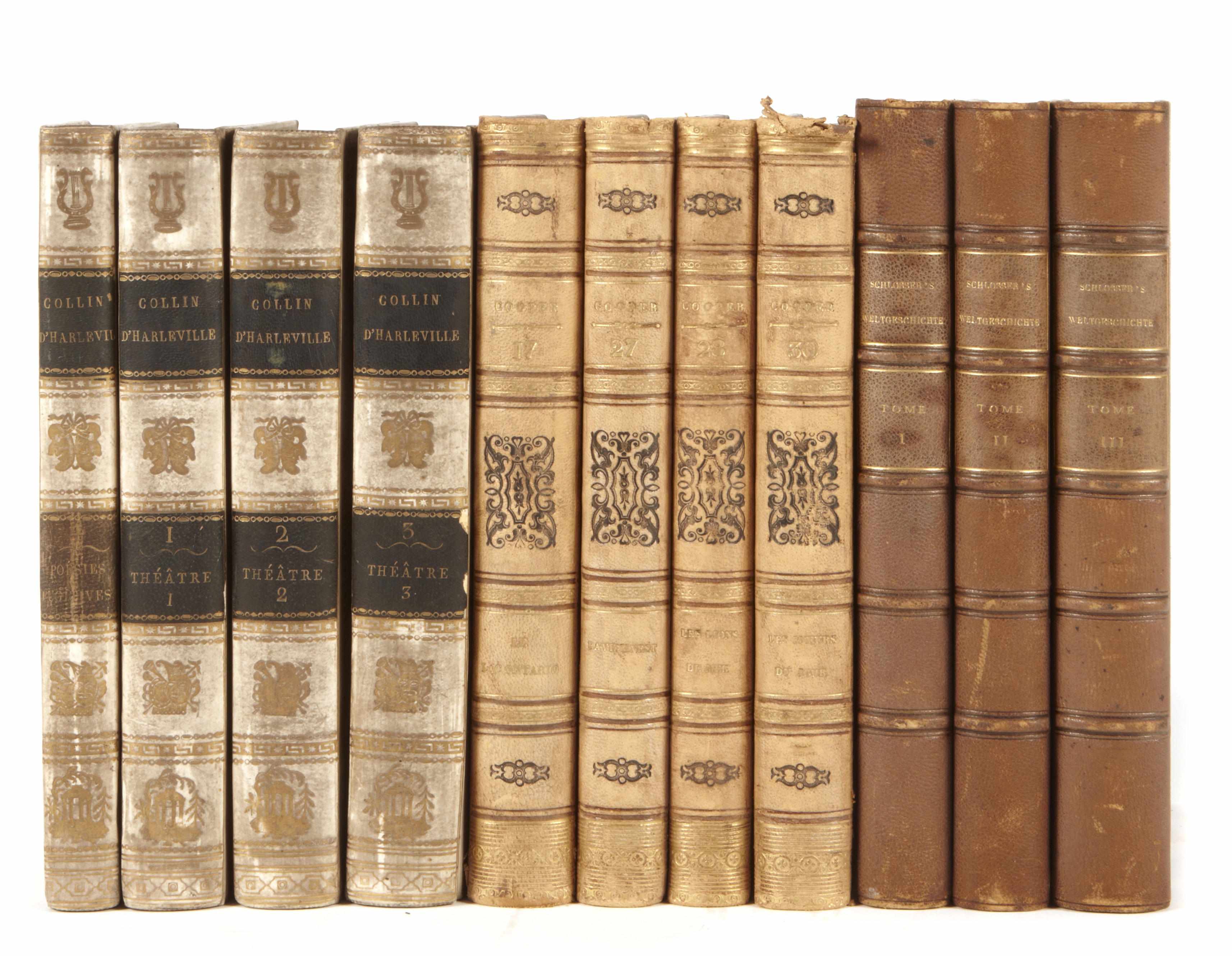 Appraisal: TH CENTURY FRENCH AND GERMAN BINDINGS volumes including D'Harleville Jean-Francois