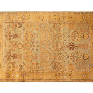 Appraisal: An Indo-Kashan Wool Rug th Century feet x feet inches