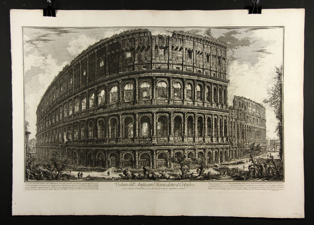 Appraisal: - Piranesi Veduta dell'Anfiteatro Clavio detto il Colosseo Etching Giovanni