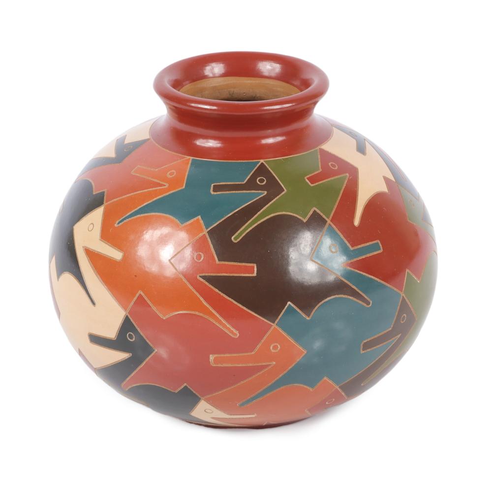 Appraisal: GUTIERREZ SAN JUAN DE LOS PLATOS NICARAGUA POLYCHROME POTTERY JAR