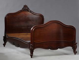 Appraisal: French Louis XV Style Carved Rosewood Bed th c French