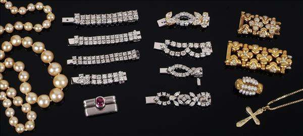 Appraisal: Four two row diamond attachments by Dianoor each set with