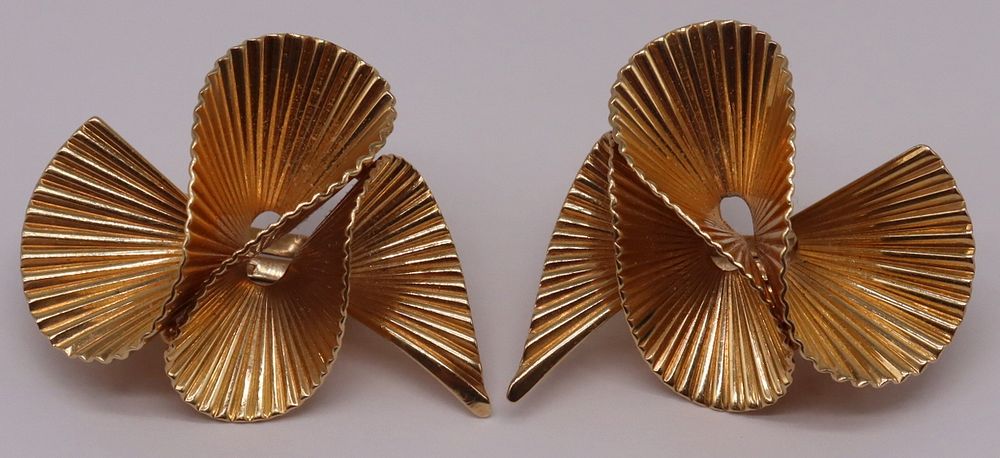 Appraisal: JEWELRY Tiffany Co kt Gold Ear Clips Vintage Tiffany Co