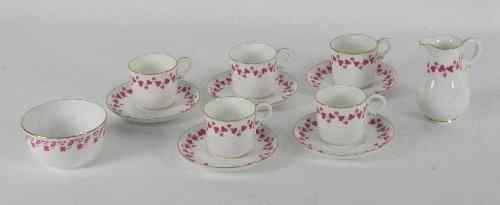 Appraisal: A Royal Worcester part coffee service hand painted shamrocks in