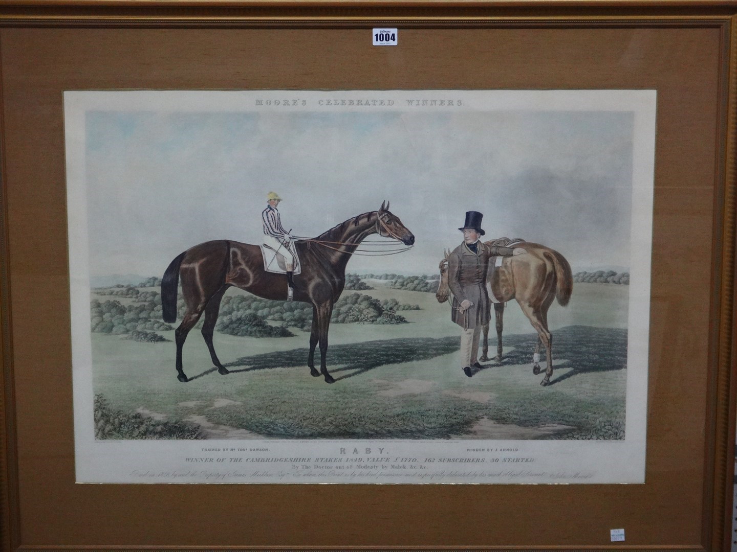 Appraisal: After Henry J Davis Moore's celebrated winners Raby aquatint by