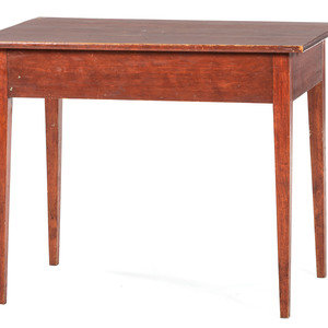 Appraisal: A Country Federal Red-Stained Work Table th Century Height x