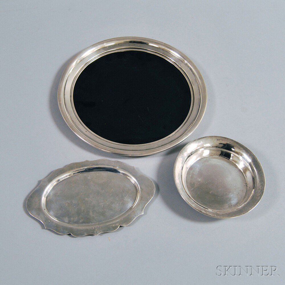 Appraisal: Three Pieces of Sterling Silver and Silver-mounted Tableware a small