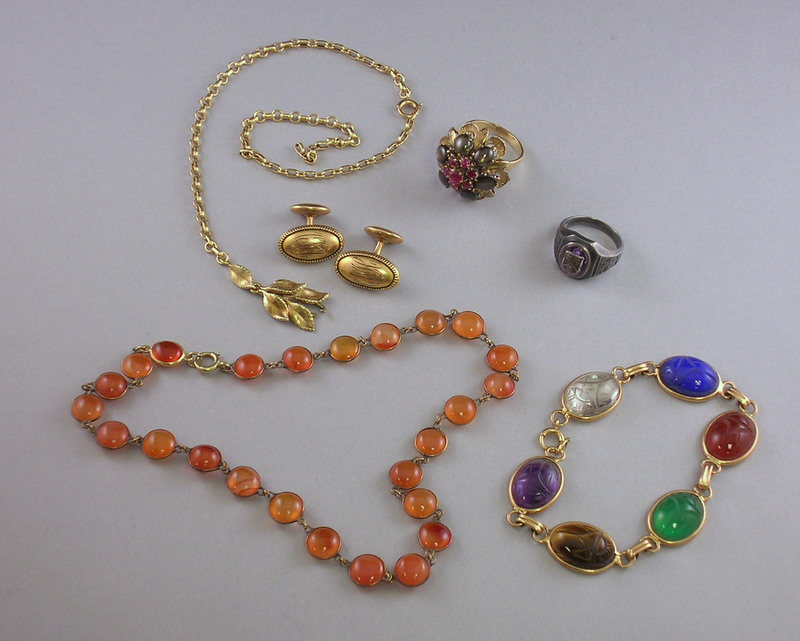 Appraisal: Small Group of Mostly Gold and Gem-set Jewelry Items including