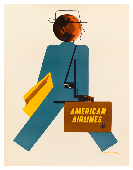 Appraisal: EDWARD MCKNIGHT KAUFFER - AMERICAN AIRLINES x inches x cm