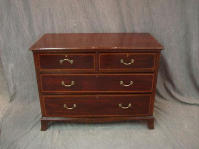 Appraisal: Georgian style inlaid chest of drawers drawers over From a