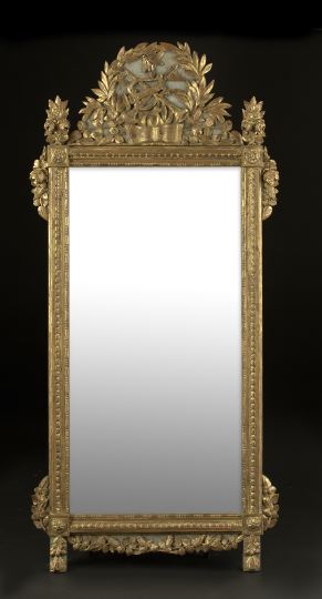 Appraisal: Louis XVI-Style Giltwood Looking Glass second quarter th century the