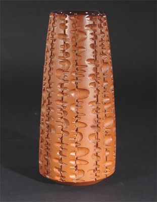 Appraisal: A Poole Pottery Atlantis stoneware vase by Guy Sydenham carved