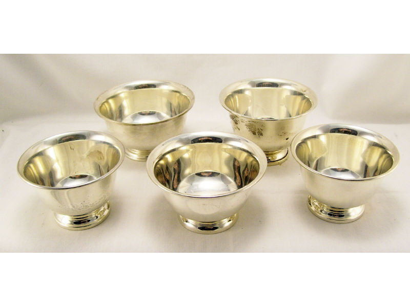 Appraisal: Misc Sterling Footed Bowls Five small footed bowls include -