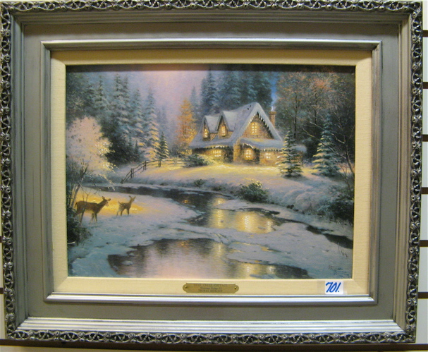 Appraisal: THOMAS KINKADE LIMITED EDITION OFFSET COLOR LITHOGRAPH highlighted with oil