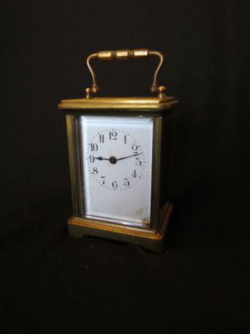 Appraisal: French Carriage Clock open view escapement circa working tall