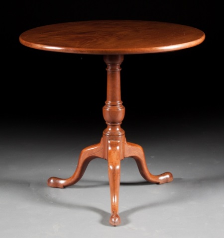 Appraisal: American Chippendale cherrywood tilt-top table late th century turned column