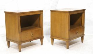 Appraisal: Pr Modernist Night Stands JOHN STUART Open stor Pr Modernist