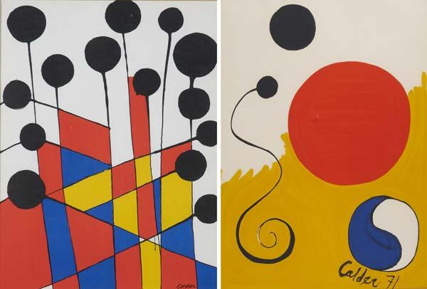 Appraisal: ALEXANDER CALDER American - Two works of art Sprial Landscape