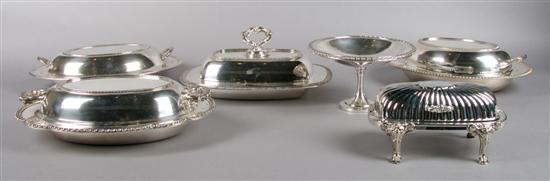 Appraisal: A Collection of Silverplate Serving Articles Length of longest inches