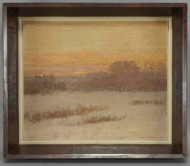 Appraisal: Alfred Jansson ''Landscape'' oil painting on canvaslaid on masonite Masonite