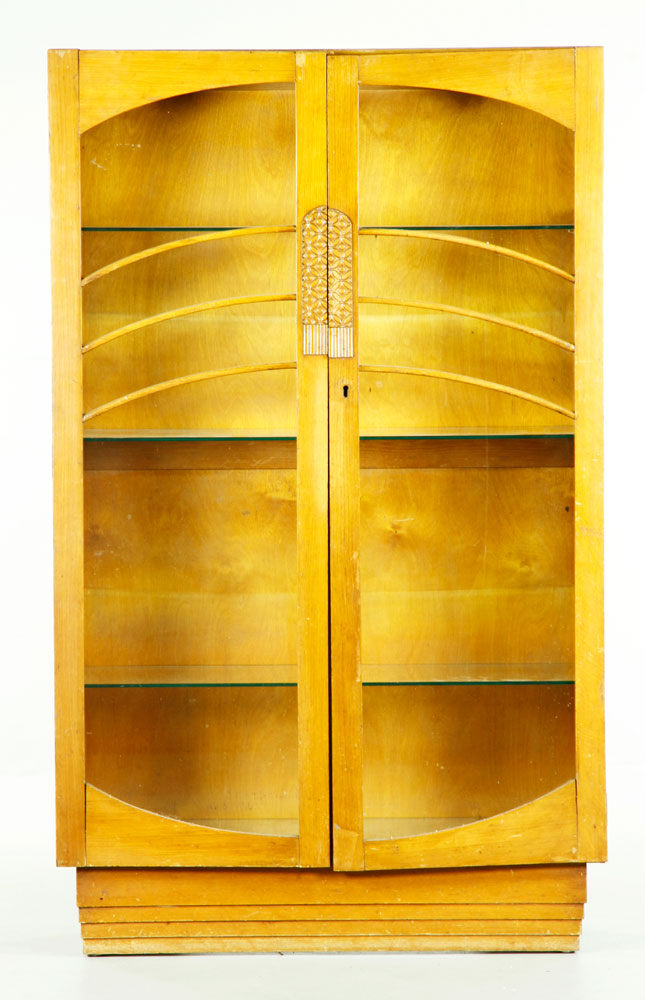 Appraisal: - Art Deco Glass Front Cabinet Art Deco glass front