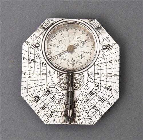 Appraisal: COMPASS - SUNDIAL R gence sign BUTTERFIELD A PARIS probably