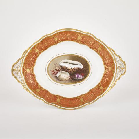 Appraisal: Barr Flight and Barr Worcester Scalloped Oval Dish c -