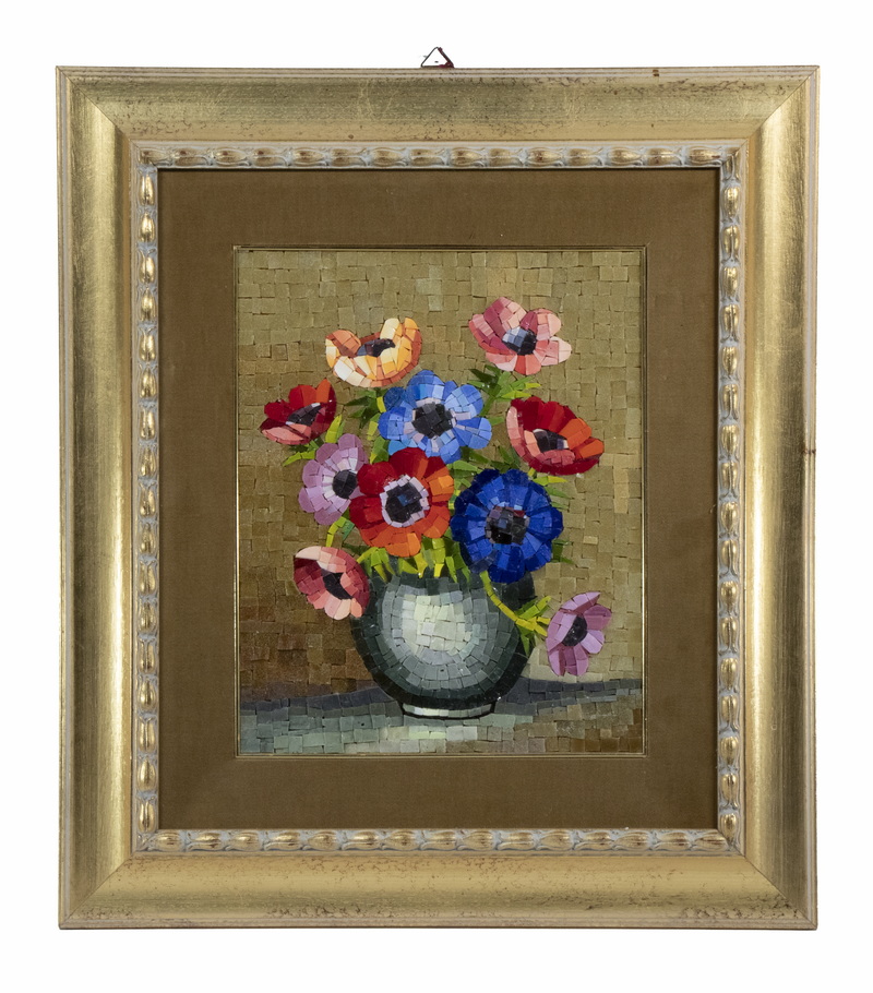 Appraisal: ITALIAN MOSAIC FRAMED Vasp Fiori by Vittorio del Mecio for