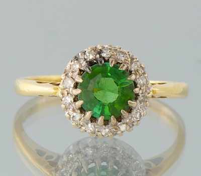 Appraisal: An Ladies' Green Tourmaline and Diamond Ring k yellow gold