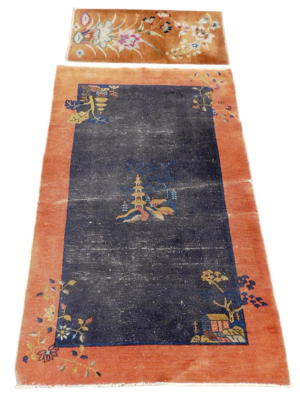 Appraisal: RUG Two Antique Chinese rugs the first ' x '