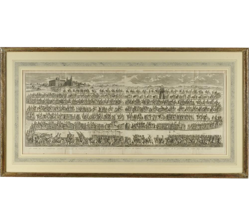 Appraisal: FRENCHENGRAVINGdepicting a Papal procession to St John Lateran Rome in