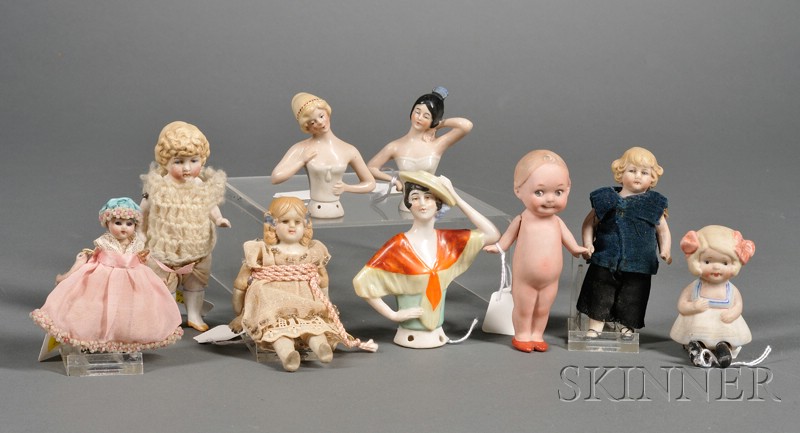 Appraisal: Group of Small Dolls and China Half Dolls late th