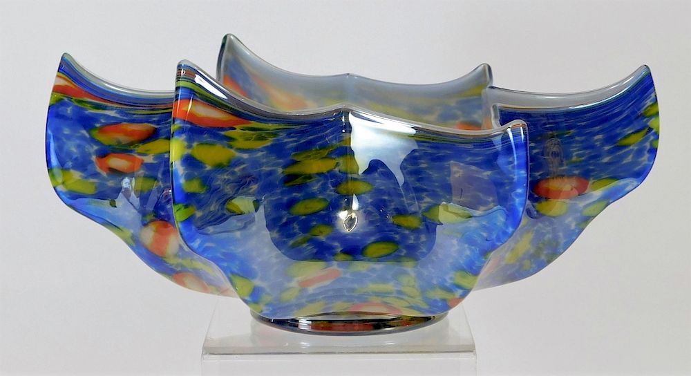 Appraisal: Kralik Czech Millefiori Art Glass Star Center Bowl Bohemia th