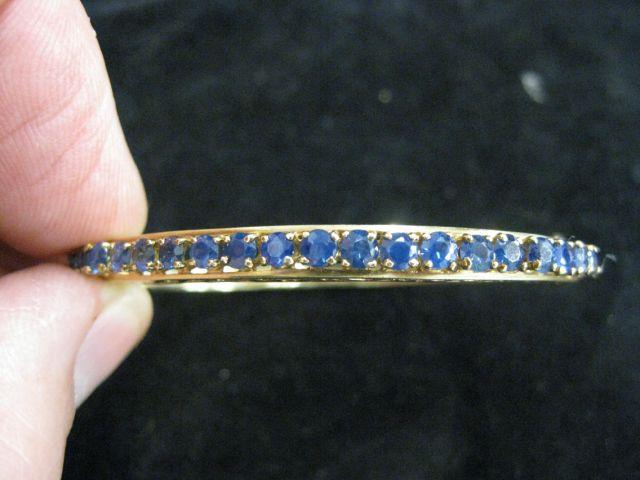 Appraisal: Sapphire Bangle Bracelet round rich blue gems totaling carats in