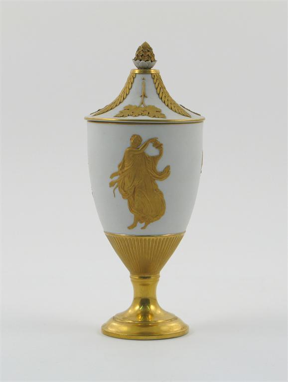 Appraisal: A Meissen biscuit porcelain goblet and cover