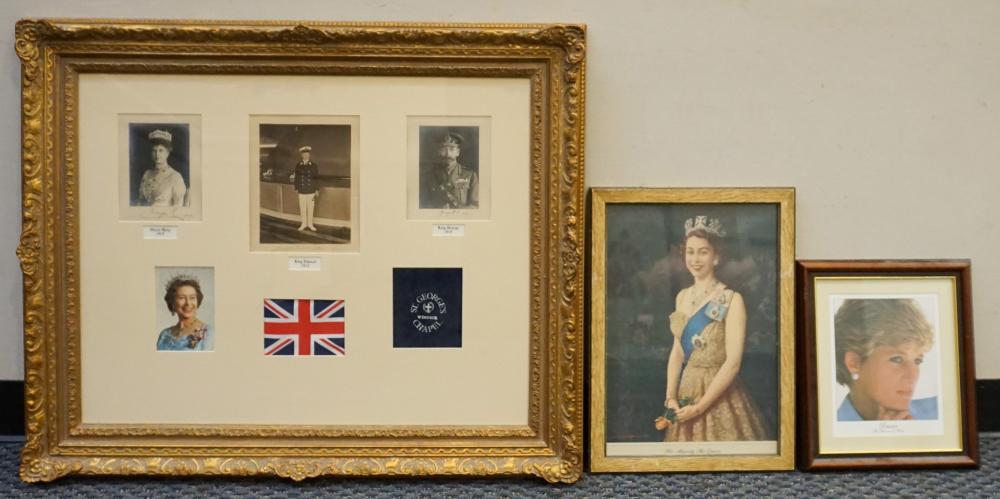 Appraisal: THREE FRAMED AUTOGRAPHED PHOTOGRAPHS OF KING EDWARD QUEEN MARY AND