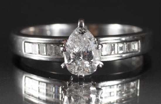 Appraisal: Lady's K white gold and diamond engagement ring center diamond